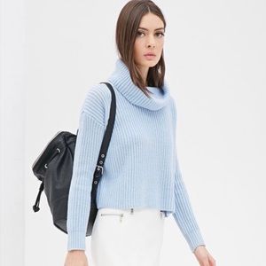 Forever 21 Blue Cowl Neck Sweater